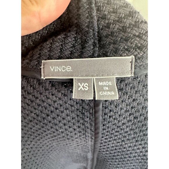 VINCE Navy Blue Knit Moto Long Sleeve Jacket Size XS - Picture 5 of 7